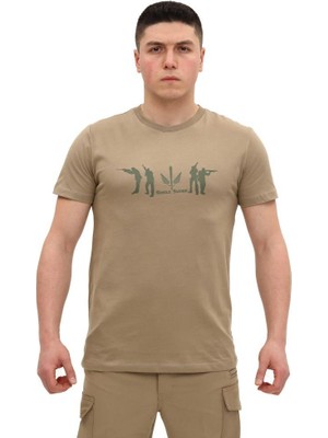 Single Sword Bisiklet Yaka Kısa Kollu Baskılı Kadın&erkek T-Shirt