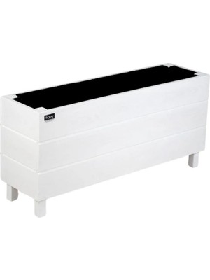 Faev Ahşap Saksı Dış Mekan Çiçeklik Dekoratif Büyük Boy Saksı Hazır Kurulu 95CM x 26CM Yükseklik 45CM