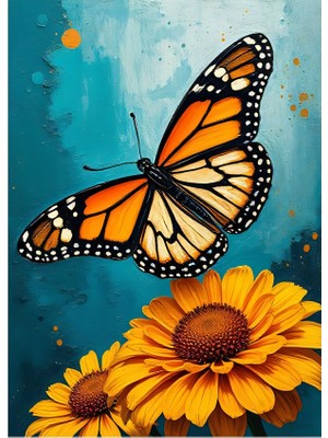 Güneşli Günde Kelebek Zarafeti Dekoratif Kanvas - Mdf Ahşap Tablo