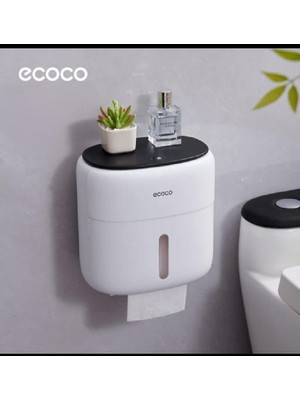 Miecoco Ecoco Duvara Yapışkanlı Suya Dayanıklı Tuvalet Kağıdı Banyo Saklama Kutusu Çekmeceli