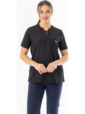 112 Giyim Kısa Kol Hamile Doktor Hemşire Önlüğü Alpaka Kumaş Lacivert (HML002)