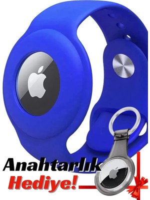 Lopard Apple AirTag Uyumlu Kordon (Anahtarlık li) & Bileklik - Çok Amaçlı Yumuşak Silikon Kılıf