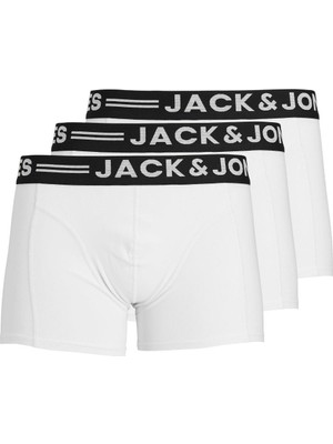 Jack & Jones Sense 3 Lü Paket Erkek Boxer 12081832 Beyaz