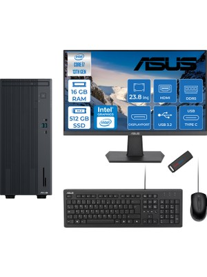 Asus Expertcenter P500MV Intel Core I7-13620H 16GB Ddr5 512GB SSD Freedos 100Hz 23.8 IPS Mon. Minitower Masaüstü Bilgisayar WB7136216512B0DF02+Zettausbbellek