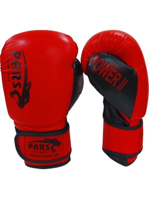 Pars Power2 Hakiki Deri Boks Eldiveni Kırmızı-Siyah