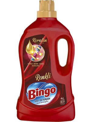 Bingo Renkli Sıvı Bakım Çamaşır Deterjanı 4 L