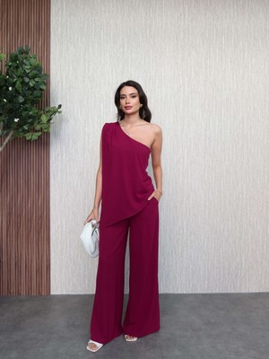 Tek Kol Asimetrik Pantolon Takım