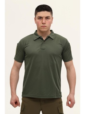 Single Sword Regular Fit Polo Yaka Kısa Kollu Erkek Tişört Renk: Haki Beden: S Koleksiyonu
