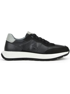Ziya, Erkek Hakiki Deri Sneaker 1531037Z2417 Siyah