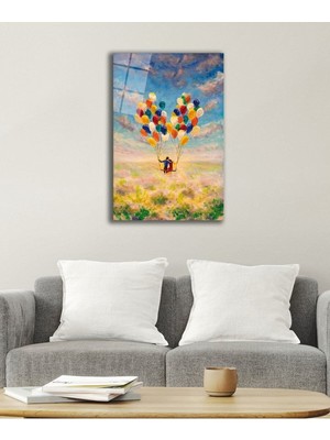 Shopping Haven Balonlar Soyut Temperli Cam Tablo