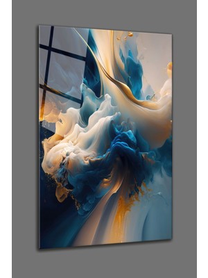 Shopping Haven Renkli Duman Soyut Cam Tablo-Dekoratif Modern Cam Duvar Tablosu-Ev Ofis Için Hediye-4mm Kırılmaz