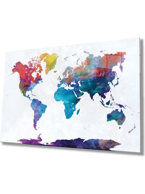 Dünya Haritası 52 Cam Tablo