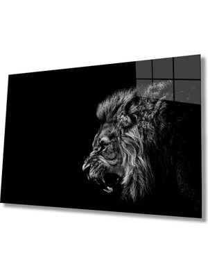 Aslan Hayvan Cam Tablo