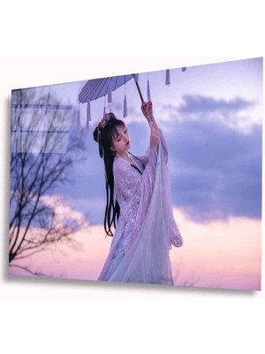 Japon Kadın Cam Tablo 4mm Dayanıklı Temperli Cam