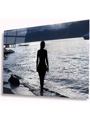 Deniz ve Kadın Cam Tablo 4mm Dayanıklı Temperli Cam