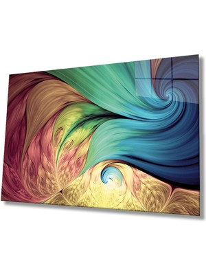 Shopping Haven Renkli Soyut Cam Tablo Ev ve Ofis Duvar Dekoru Hediyelik Büyük Tablo Dayanıklı Cam