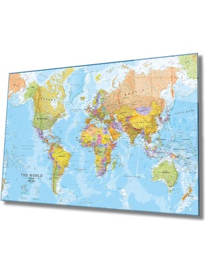 Shopping Haven Dünya Haritası 59 Cam Tablo | Modern Dekoratif Cam Tablo