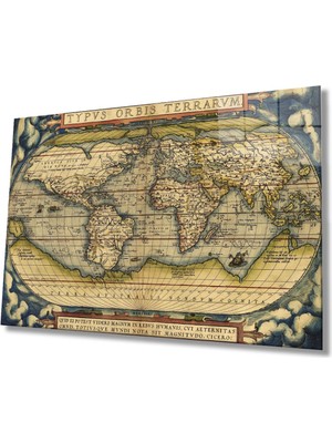 Shopping Haven Dünya Haritası Cam Tablo