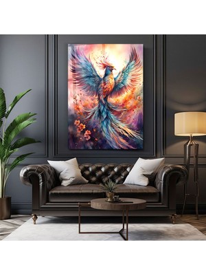 Shopping Haven Cam Tablo - Rengarenk Anka Kuşu - Duvar Dekorasyonu - Ofis Dekorasyonu - Duvar Tablosu - Dk