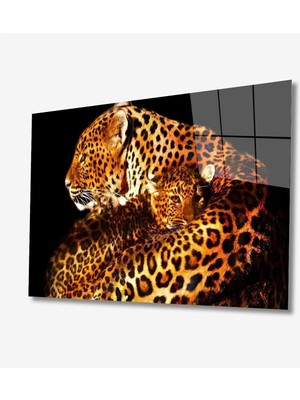 Jaguar Hayvan Cam Tablo 4mm Dayanıklı Temperli Cam