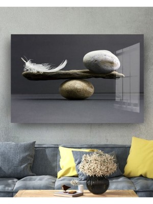 Shopping Haven Hayatı Hafife Alın Cam Tablo, Denge Tablo, Doğa Tablo, Duvar Dekor, Büyük Tablo, Cam Duvar Tablo