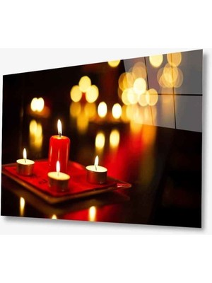Shopping Haven Mum Kandil Cam Tablo 4mm Dayanıklı Temperli Cam