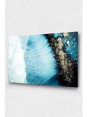 Shopping Haven Mavi Su, Deniz Okyanus Cam Tablo, Soyut Cam Tablo, Modern Duvar Dekor, Cam Duvar Tablo