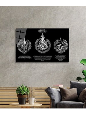 Shopping Haven Ayetel Kürsi,felak ve Nas Suresi Cam Tablo