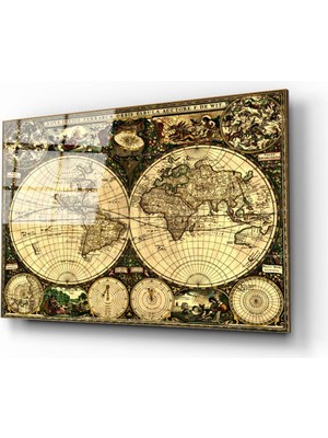Shopping Haven Dünya Haritası 11 Cam Tablo