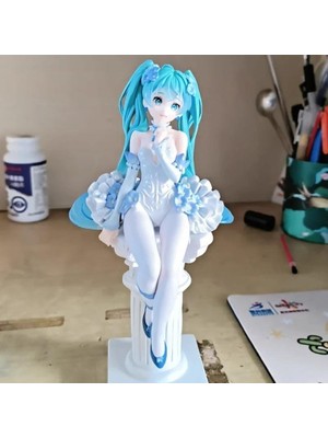 Hatsune Miku Mavi Gül Çiçek Peri Serisi Anime Şekilli Kalıp Süsler Oyuncak