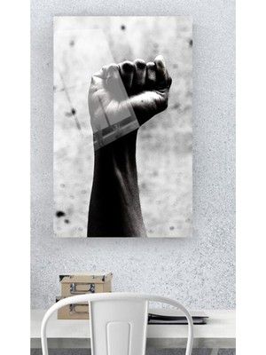 Shopping Haven Gücümüz Avucumuzda Cam Tablo, El Tablo,insan Siluetleri,duvar Dekor,büyük Tablo,cam Duvar Tablo