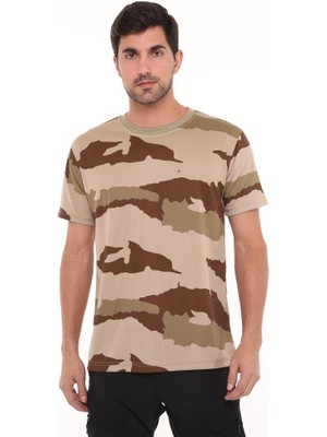 Single Sword Bisiklet Yaka Kısa Kollu Kamuflaj Erkek T - Shirt - Beden: M | Renk: Ç.kamuflaj