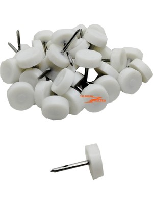 40 Adet 15MM Çivili Mobilya Ayak Plastik Beyaz Koltuk Sandalye Altı