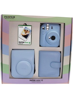 Instax Mini 12 Fotoğraf Makinesi Askı Pil Çanta 10’lu Film Albüm Bundle Box