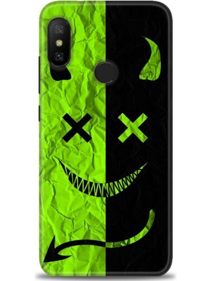 Xiaomi Mi A2 Lite Kılıf Hd Baskılı Kılıf + Seramik Tam Kaplayan Ekran Koruyucu 360