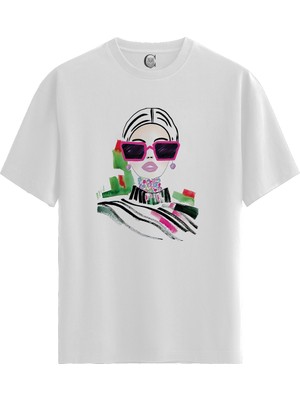 Color Luxe Chic Vision - %100 Pamuklu Kadın Beyaz Tişört - Premium Quality