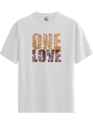 Color Luxe Cimbom Love - %100 Pamuklu Erkek Beyaz Tişört - Premium Quality