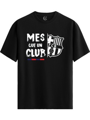 Color Luxe Barça Spirit - %100 Pamuklu Kadın Siyah Tişört - Premium Quality