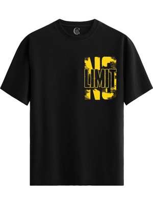 Color Luxe No Limit - %100 Pamuklu Erkek Siyah Tişört - Premium Quality