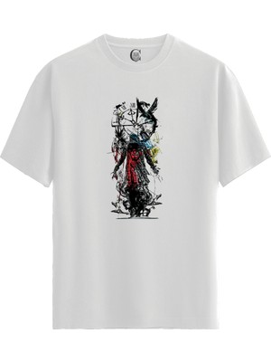 Color Luxe Timewalker - %100 Pamuklu Erkek Beyaz Tişört - Premium Quality