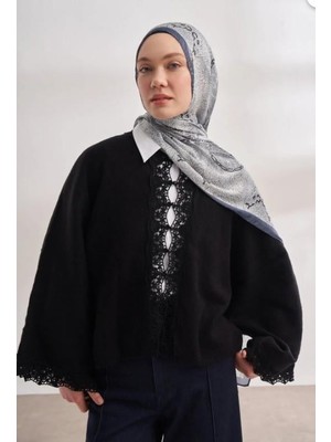 Armanda Ithal Vual Nuit Desen Şal 04463-FÜME