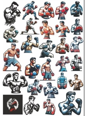 Dövüşçü Boksör Sticker Set