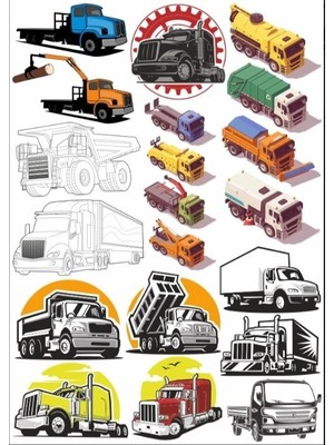 Kamyonlar Sticker Set