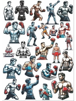 Dövüşçü Boksör Sticker Set