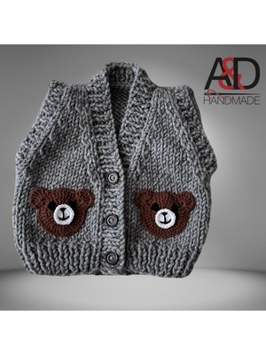 Ayıcıklı Bebek Yeleği>yelek>çocuk Giyim>bebek Hediyesi