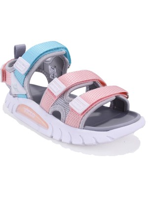Vicco Cube 332F25Y212 Gri Pembe Ortopedik Günlük Kız Çocuk Spor Sandalet