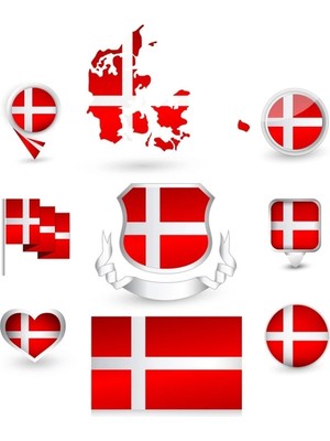 Danimarka Sticker Set