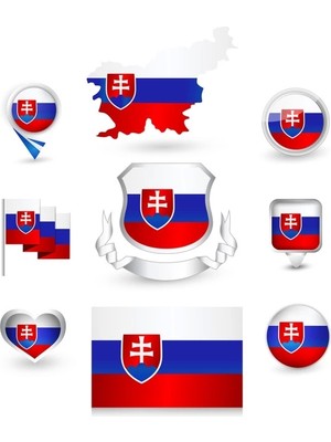 Slovak Cumhuriyeti Sticker Set