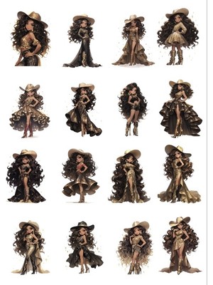 Kovboy Kız Sticker Set