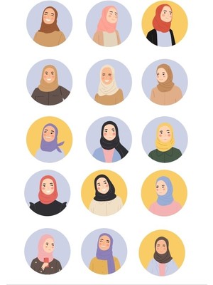 Kapalı Kız Sticker Set